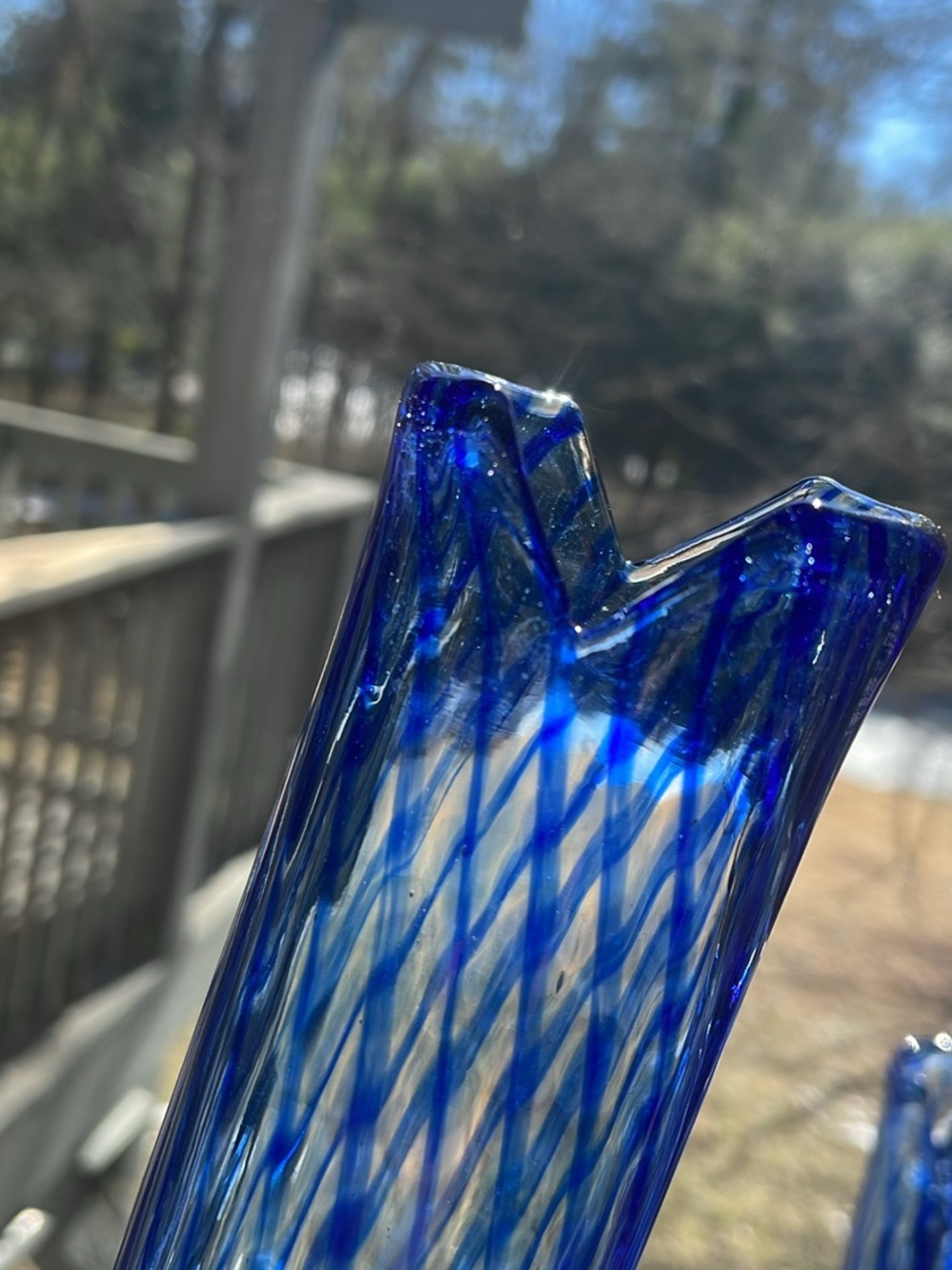 ❤️5 Handblown Fluted Art Glass – Deep Cobalt Decorative Accent - Picture 7 of 7